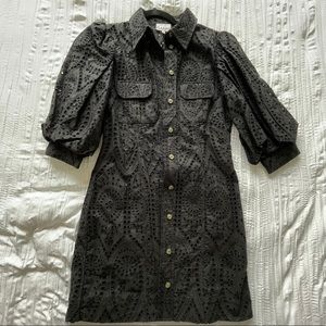 Black Ganni Dress with Ballon Sleeves